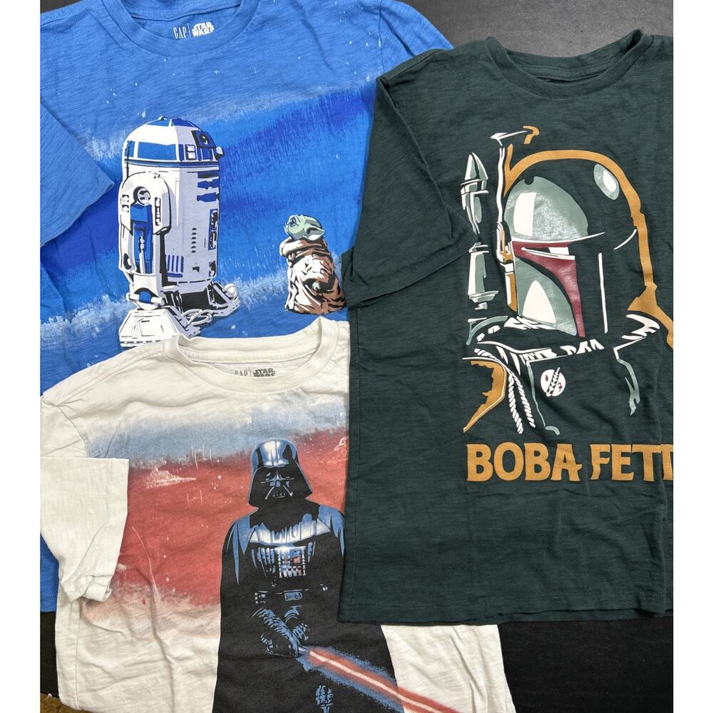 Boy's Lot of 3 Gap T-Shirts Size XL Star Wars S/S Crew Neck 2 Are Husky Mint